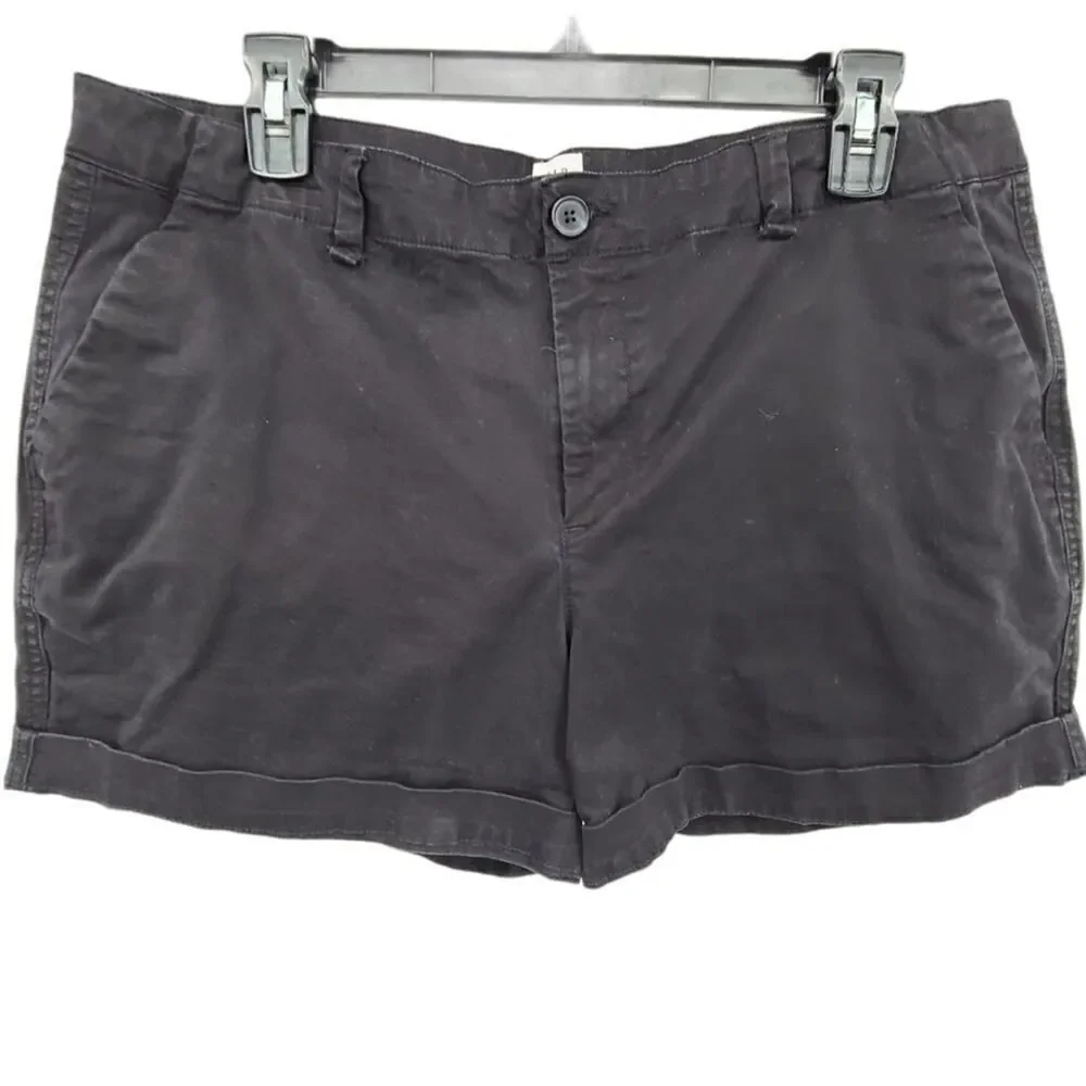 GAP Black 3” Inseam Cuffed Hem Cotton Stretch City Shorts Size 12